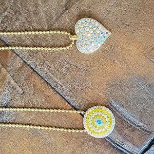 Bundle of Swarovski Crystal Gold Pendant Necklaces